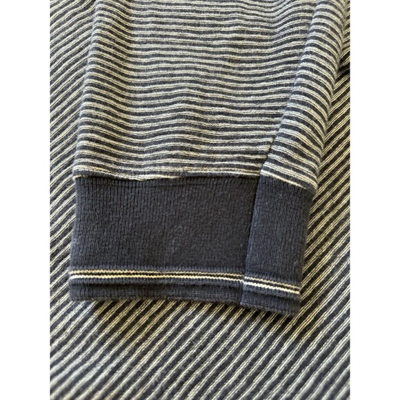Vintage Barnes Storm Men’s Long Sleeve Sweater Size L Balck & Grey Stripe - Picture 5 of 8